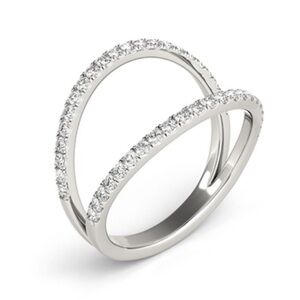 Split Band .25ct Diamond Embellished Ring 14k White Gold